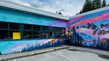 mountain range mural 