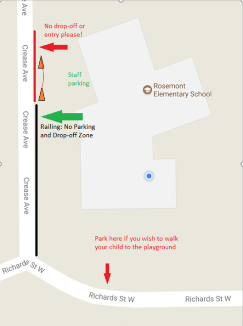 Parking map Rosemont School